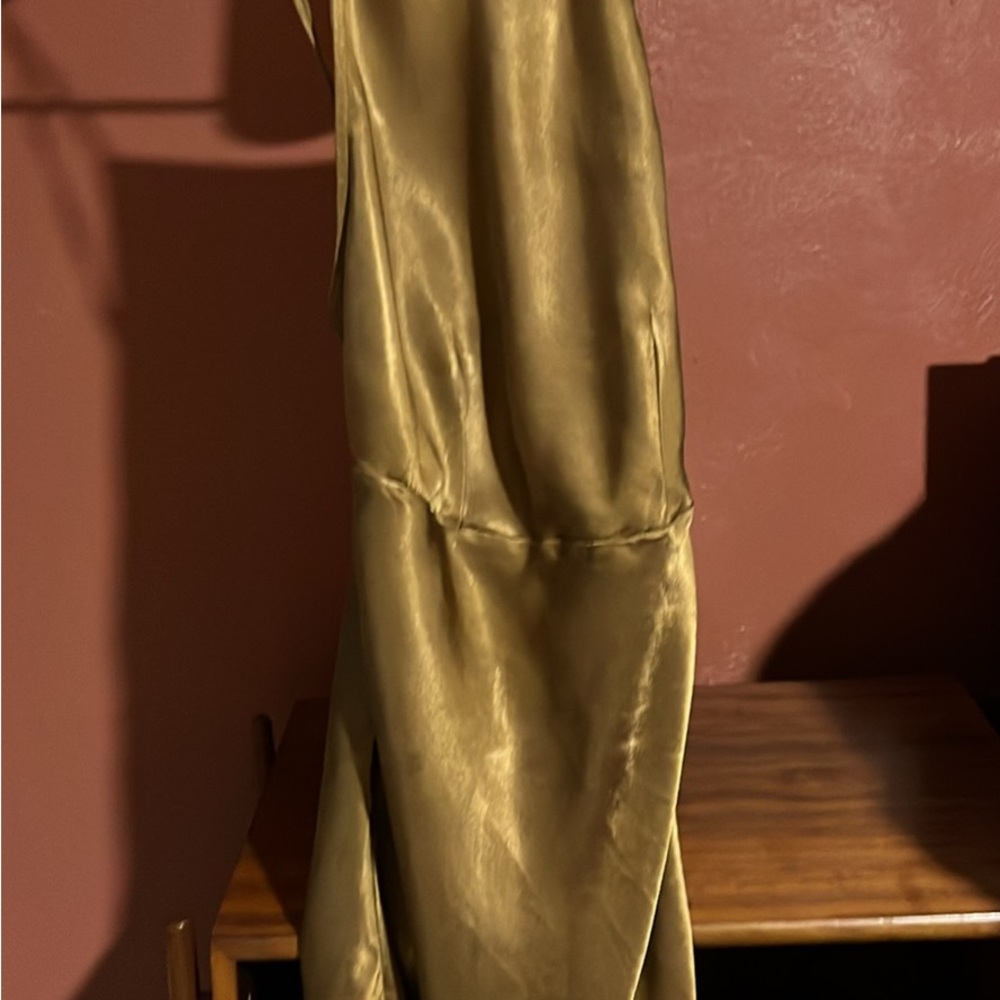Elegant Gold Satin Dress